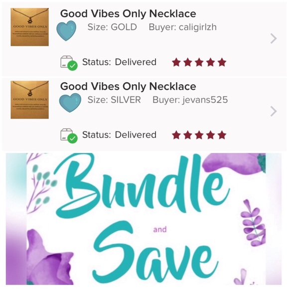 SILVER GOOD VIBES ONLY ♡ Gift Necklace - Picture 3 of 5